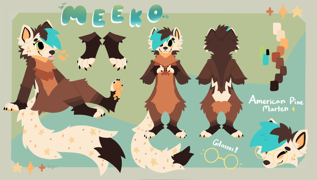 Ref Sheet (Front/back/headshot and paw) - Starts at 135$